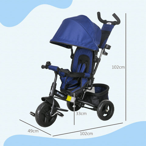 Rootz Children's Tricycle - Kids Bike - Toddler Ride-On - Promotes Learning -  Blue - 102cm x 49cm x 102cm