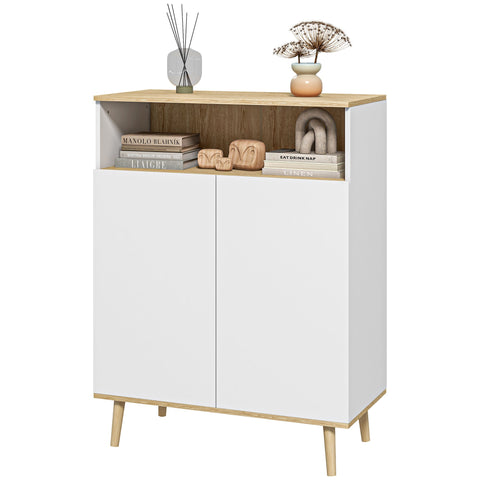 Rootz Scandinavian Storage Unit - Sideboard - 2-Door Cabinet - Space-Saving - 80W x 38D x 102H cm