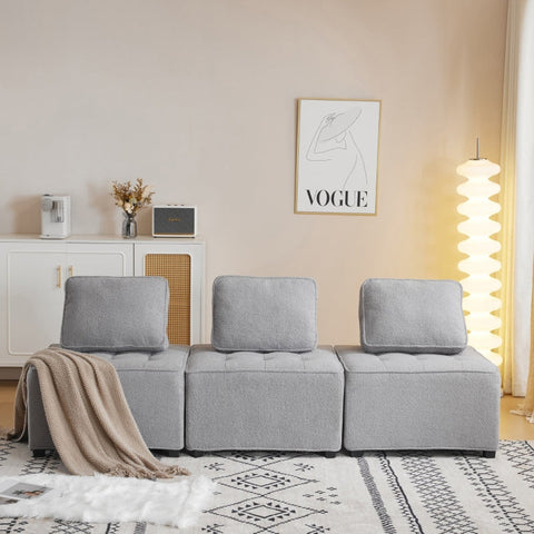 Rootz Modular Sofa Set - Armless Couch - Velvet Sectional - Maximum Comfort - 76cm x 73cm x 76cm