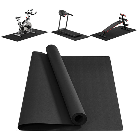 Rootz Floor Protection Mat - Slipproof Fitness Mat - Underlay Mat - Non-Slip Safety - 200x100x0.4cm Black