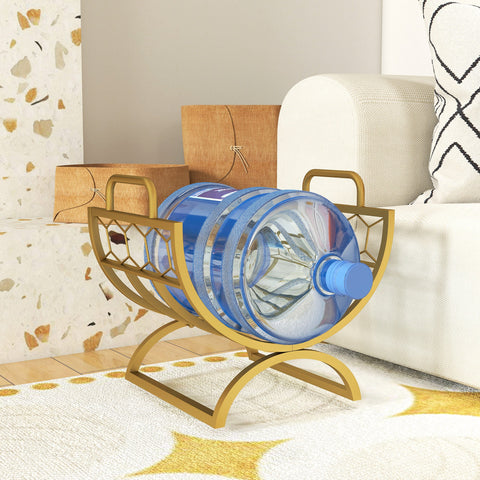 Rootz Firewood Rack Indoor - Log Holder - Wood Storage Stand - Stylish Gold Metal, Space-Saving, Durable - 46 x 36 x 41 cm