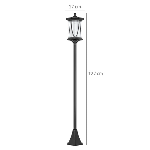 Rootz Solar Path Light - Outdoor Garden Lantern - Solar Powered Landscape Light - Dusk to Dawn Operation - Weatherproof - 17cm x 17cm x 127cm
