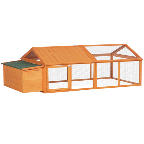 Rootz Chicken Coop Chicken Cage - Hen House - Poultry Enclosure - Easy Maintenance - 240 x 112.5 x 76 cm - Orange