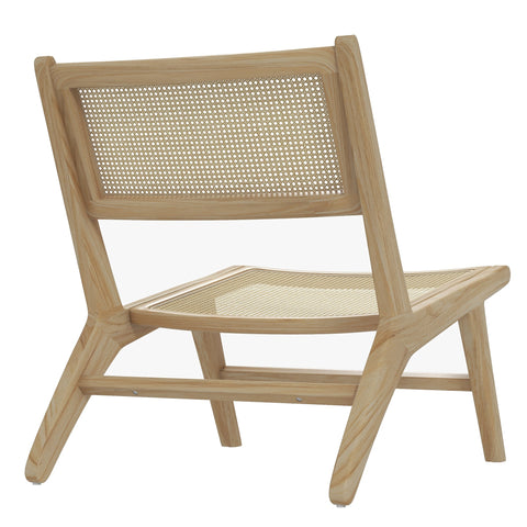 Rootz Lounge Chair - Relaxed Chair - Braided Seat - Deep Comfort - 60x71x73cm - Rubber Wood Frame