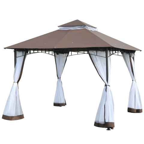 Rootz Garden Pavilion 3x3 - Pergola - Gazebo - Mosquito Protection - Waterproof - 2.95m x 2.95m x 2.7m