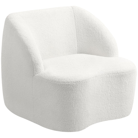 Rootz White Modern Armchair - Cozy Upholstered Chair - Fleece Padding Sofa - Ultimate Comfort - 81cm x 82cm x 73.5cm