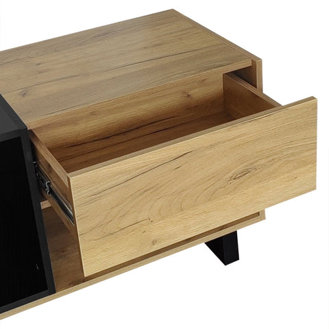 Rootz TV Cabinet - Media Console - Entertainment Unit - Spacious Storage - 200L x 40W x 50H cm