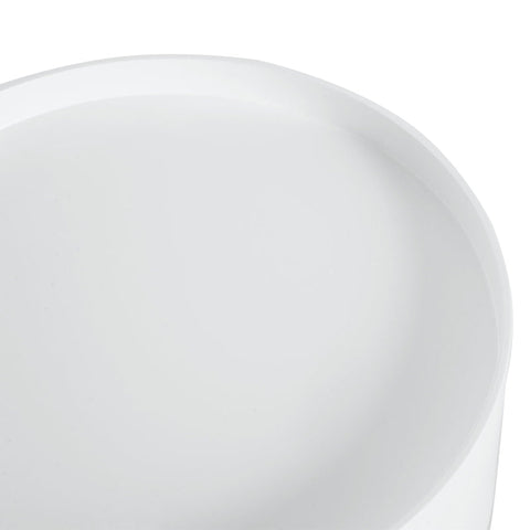 Rootz Coffee Table With Drawer -  Side Table - Round - Scandi Design - Protective Edge - Wood - White - Ø38 x H45 cm