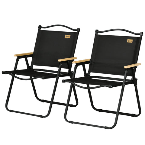 Rootz 2 Piece Set Camping Chairs - Beach Chair - Foldable Chairs - Strong Steel Frame - 54cm x 59cm x 78cm