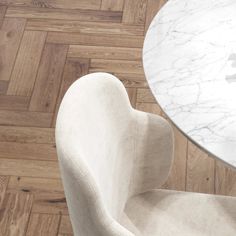 Rootz Set Of 2 Accent Chairs - Scandi Design - Velvet Look - Dining Room Chair - Beige + Black - 54 cm x 56 cm x 86 cm