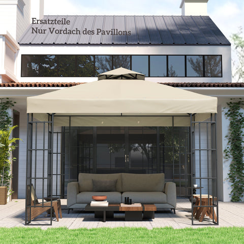 Rootz Gazebo Replacement Roof - Canopy Tarpaulin - Pavilion Cover - UPF30+ Sun Shade - 300cm x 300cm -m White
