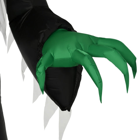 Rootz 8ft Halloween Decoration - Inflatable Pumpkin Ghost - LED Lighted Outdoor Decor - Creates Festive Atmosphere - Easy Setup - Weather-Resistant - 129W x 96D x 240H cm