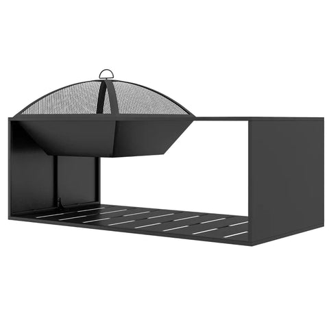 Rootz BBQ Grill - 4 Main Burners - Side Hooks - 1 Warming Plate - Side Table - Bottom Shelf - Spice Rack - Galvanized Steel - Stainless Steel - Black-silver - 135L x 53W x 101H cm