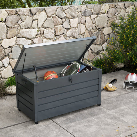 Rootz Outer Bearing Box - Storage Chest - Deck Box - Weatherproof & Lockable - Galvanized Steel - 120x62x66 cm