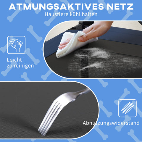 Rootz Dog Bed with Roof - Breathable Pet Bed - Water-repellent - Offers Cooling - 76 x 61 x 69.5 cm Blue