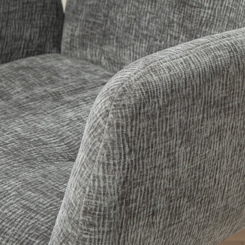 Rootz Upholstered Accent Chair - Swivel Armchair - Modern Lounge Chair - 360° Rotation - 60cm x 61cm x 88cm - Comfy Grey Design