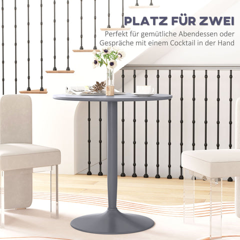 Rootz Round Dining Table - Dining Room Table - Kitchen Table - Steel Frame - Space Saving Design - 70 x 70 x 75 cm