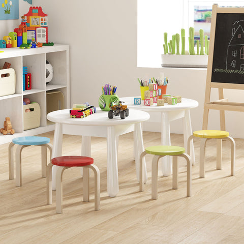 Rootz 4 Stack Set Stools - Colorful Kitchen Chairs - Birch Plywood Seating - Stable & Secure - 36cm x 36cm x 30cm