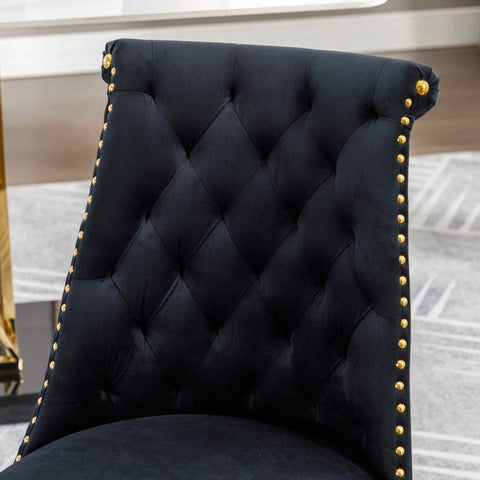 Rootz Set of Two Velvet Chairs - Upholstered Dining Chair - Elegant Accent Chairs - Ergonomic Comfort - 43.9cm x 62cm x 87.5cm