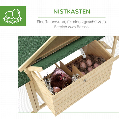 Rootz Chicken Coop – Poultry House – Hen Habitat – Secure & Ventilated – 204cm x 85cm x 93cm