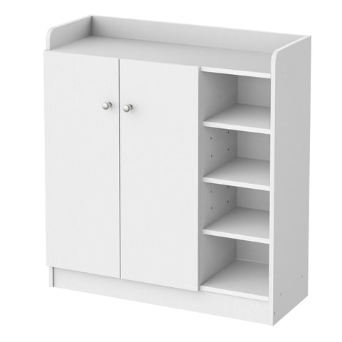 Rootz Schoenenkast - Schoenenorganizer - Schoenenopbergeenheid - Biedt plaats aan 12 paar - Minimalistisch ontwerp - Duurzame spaanplaat en aluminiumlegering - 83 cm x 30 cm x 90 cm