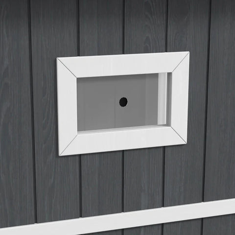 Rootz Kattenhuis - Kattengrot Buiten - Weerbestendig - Dubbeldekker Design - Springplatform - Sparrenhout-kunststof - Grijs-wit-groen - 60 x 60 x 90,5 cm