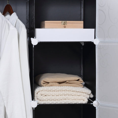 Rootz Vertical DIY Wardrobe - Storage Organizer - Closet Unit - Durable Plastic & Metal - 111x47x183cm - Customizable, Sturdy Frame, Easy Assembly