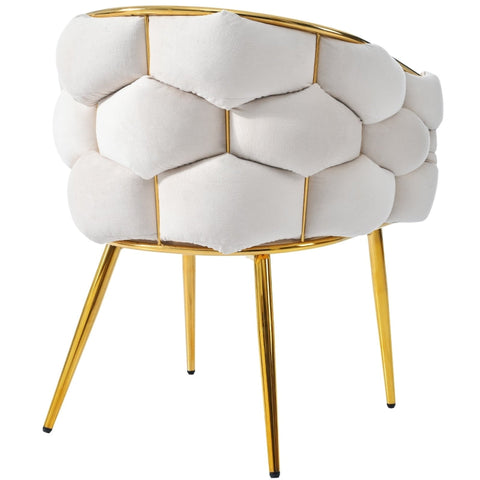 Rootz Luxurious Velvet Chair - Elegant Seating - Gold Plated Legs - Adjustable Comfort - 70cm x 47cm x 80cm
