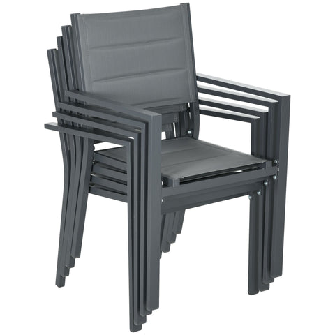 Rootz 5 Piece Garden Furniture Set - Outdoor Dining Set - Patio Seating - Space-Saving Feature - Table 80/160x80x75cm, Chair 56x57x87cm