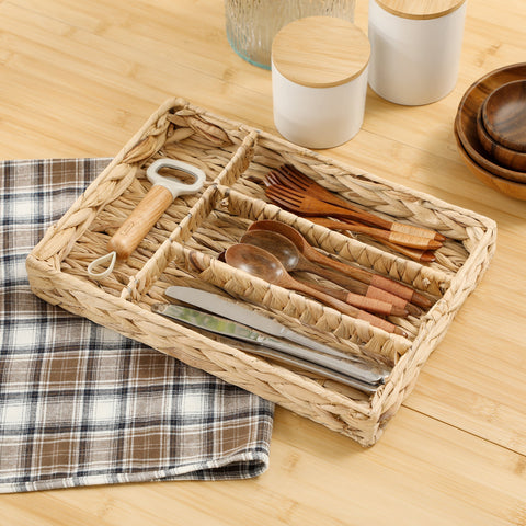 Rootz Set of 2 Storage Baskets - Organizer Bins - Compartment Caddies - Rustic Elegance - 36cm x 26cm x 5cm