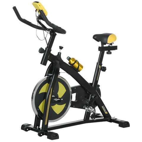 Rootz Home Trainer - Exercise Bike - Fitness Bike - Customizable Resistance - 118cm x 50cm x 105-115cm - Yellow