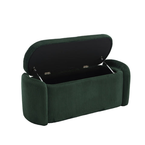 Rootz Storage Stool - Velvet Ottoman - Upholstered Bench - Spacious Storage - 112L x 41W x 42H cm