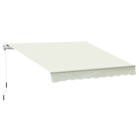 Rootz Retractable Awning - Adjustable Sunshade - Waterproof Canopy - Aluminum Frame - 2.95m x 2.45m - White