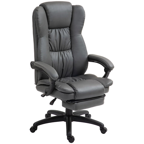 Rootz Adjustable Swivel Chair - Office Chair - Ergonomic Recliner - Massage Function - Faux Leather - 68.5x68.5x113-121cm