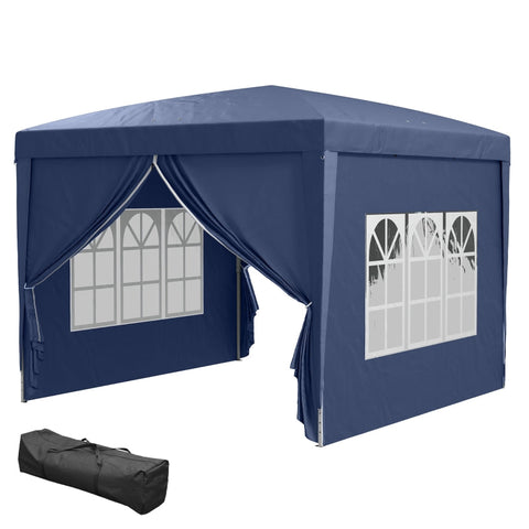 Rootz Pavilion Gazebo - Garden Tent - Pop-Up Shelter - Waterproof & UV Protection - 2.95m x 2.95m x 2.58m - Portable with Carrying Bag