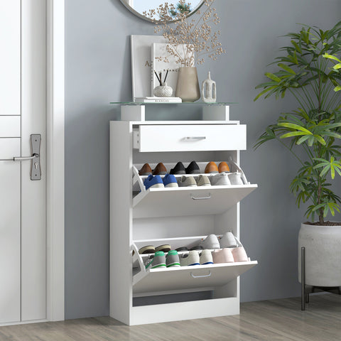Rootz Shoe Cabinet - Storage Cabinet - Entryway Organizer - Ergonomic Design - 60W x 24D x 105.5H cm
