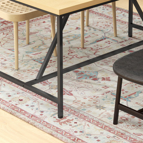 Rootz Dining Table for 6 - Versatile Furniture - Desk Option - Brown Optics - Steel Legs - 150cm x 80cm x 75cm