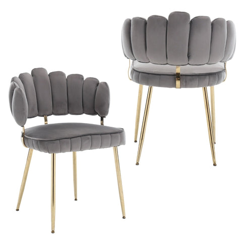 Rootz Velvet Dining Chair Set - Soft Seating - Ergonomic Chair - Velvet Fabric - 56cm x 58cm x 78cm