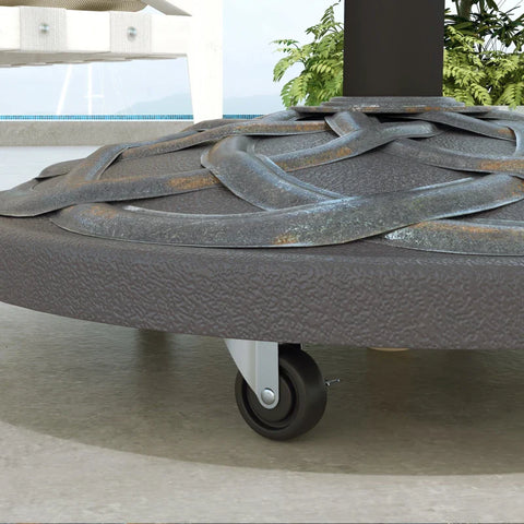 Rootz Parasol Stand - Parasol Holder - Parasol Base - Umbrella Stand - Heavy Duty - Metal Concrete - Weather Resistant - Bronze - 52cm x 52cm x 38cm