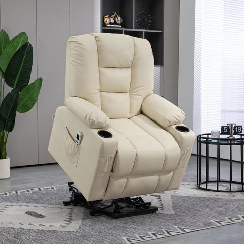Rootz Massage Chair Standing Aid Senior Chair - Recliner - Lift Chair - Ultimate Comfort - Effortless Mobility - Customizable Massage - 90cm x 98cm x 102cm (Upright) - Faux Leather