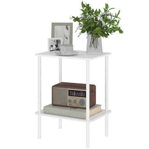 Rootz 2 Tier Side Table - Accent Table - Coffee Table - Extra Storage - 40cm x 30cm x 52.2cm