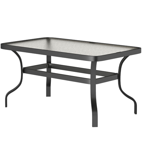 Rootz Side Table - Coffee Table - Balcony Table - Stylish Shaft Design - Rounded Corners - 95x55x46 cm Black
