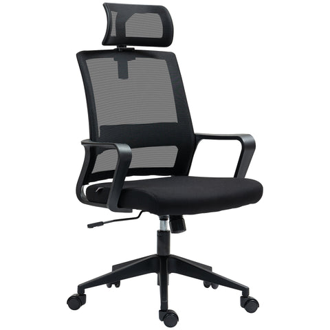Rootz Adjustable Office Chair - Desk Chair - Swivel Chair - Neck Support - Black - 60cm x 64cm x 102-112cm