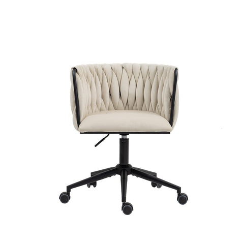 Rootz Velvety Soft Office Chair - 360° Swivel - Ergonomic Seating - Height Adjustable - 56cm x 52cm x 73cm