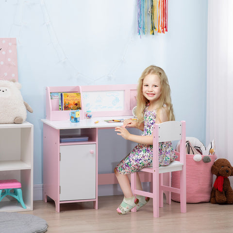 Rootz Children's Desk Set - Kids Desk - Children's Study Table - Promotes Seat Habits - 90L x 45B x 85H cm - Pink