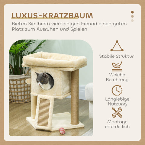 Rootz Cat Tree - Pet Playground - Feline Activity Center - Jute Mat - 40x40x57 cm - Cozy Bed Benefits