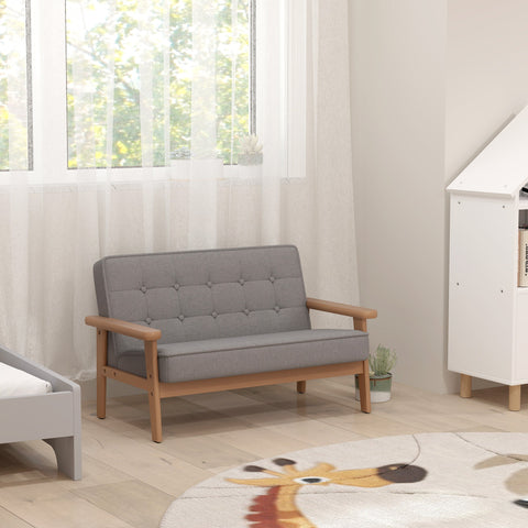 Rootz Children's Armchair Sofa - Kids Lounge Chair - Upholstered Seat - Promotes Healthy Posture - 77x42x48cm - Grey Velvet Look