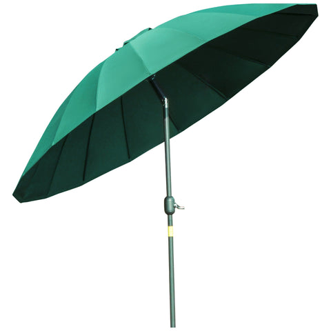 Rootz Garden Parasol - Tiltable Umbrella - Sunshade Canopy - UV Protection - 2.5m Diameter x 2.4m Height - Green