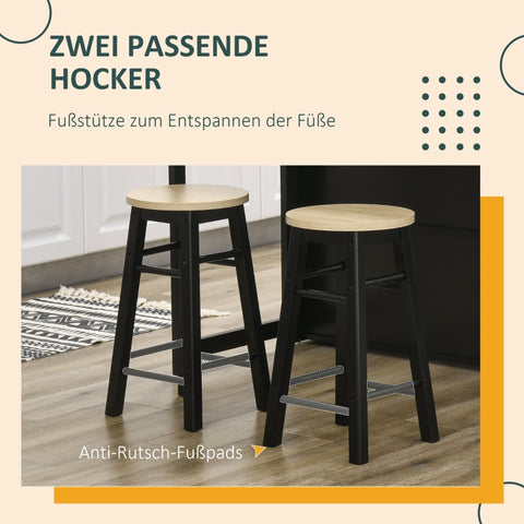 Rootz 3 Piece Bar Set - Home Bar Furniture - Space-Saving Bar Table - Modern Design - Ample Storage - 116L x 79.5W x 89.5H cm - MDF Material
