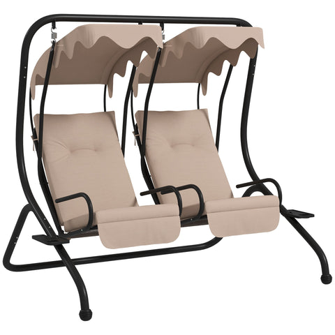 Rootz Hollywood Swing - Garden Swing - Weatherproof Swing - 2 Cup Holders - Romantic Shade - 170cm x 136cm x 170cm